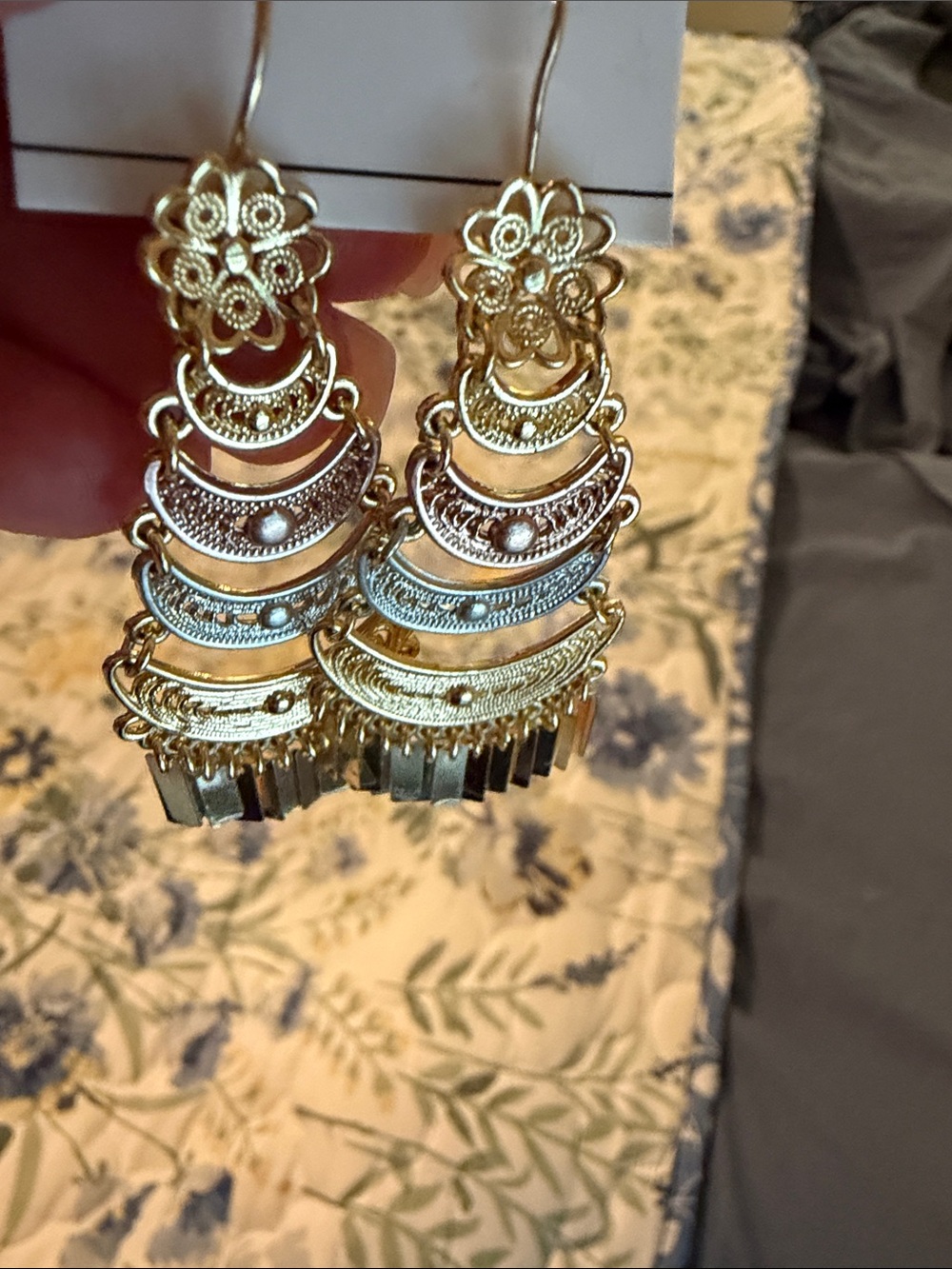 Gold filled Statement Mexican filigree Earrings - Women Jewelry